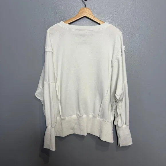 WE THE FREE PEOPLE camden graphic pullover in sea salt combo size M - Picture 7 of 8